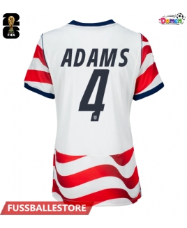 Günstige Vereinigte Staaten Tyler Adams #4 Heimtrikot Damen WM 2026 Kurzarm
